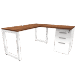 Escritorio Recto en L No Flotante